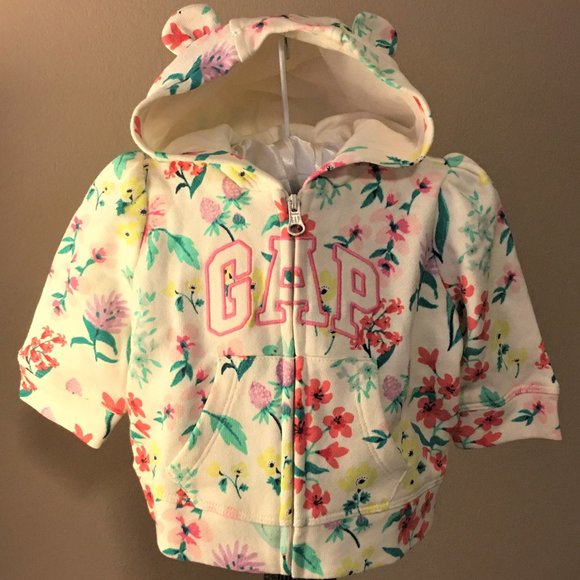 GAP Other - BABY GAP Floral Zip Hoodie   3-6 Months